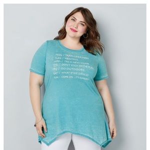 S/S garment washed shark bite tunic sz 18/20